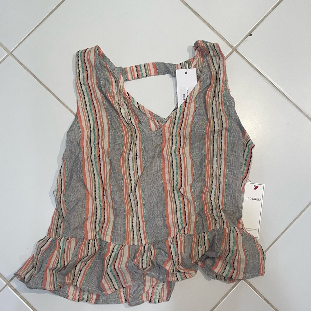 Red dress boutique top nwt